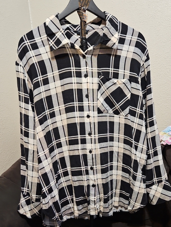 torrid Tops - torrid Black and Cream Plaid Shirt